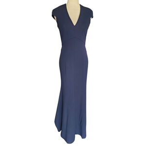 Calvin Klein Navy Blue Cap Sleeve Mermaid Gown Formal Evening Dress Size 8